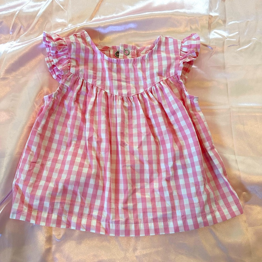 New without tags pink gingham top 0-3 month